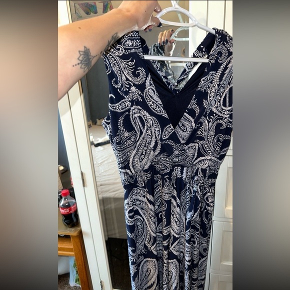 Studio One Blue and White Maxi Dress Size 2 - Picture 6 of 9